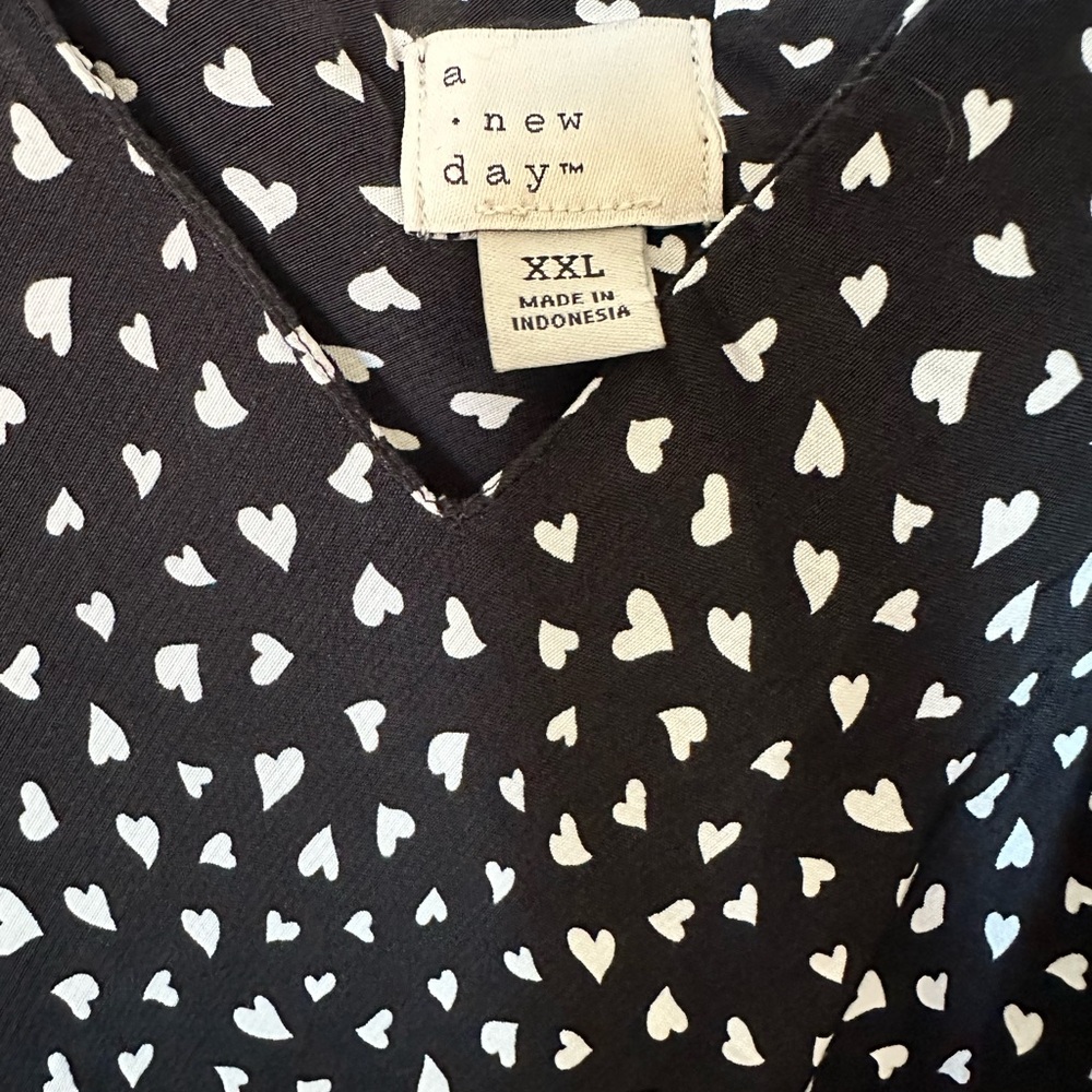 a new day Black and White Heart Print Midi Dress - Picture 3 of 3